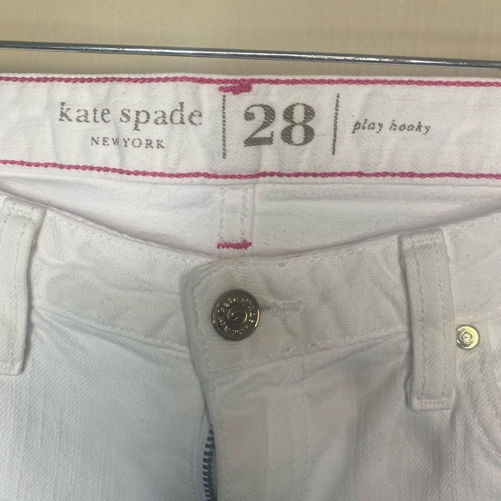 Kate Spade New York White Jeans Size 28 Play Hooky Straight Slim Pants - Picture 3 of 7